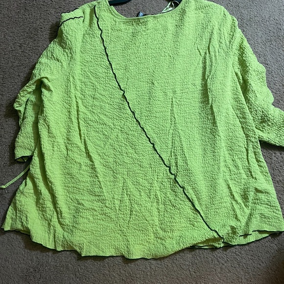 Ali Miles Green Textured Blouse - Size 3X - Picture 6 of 6